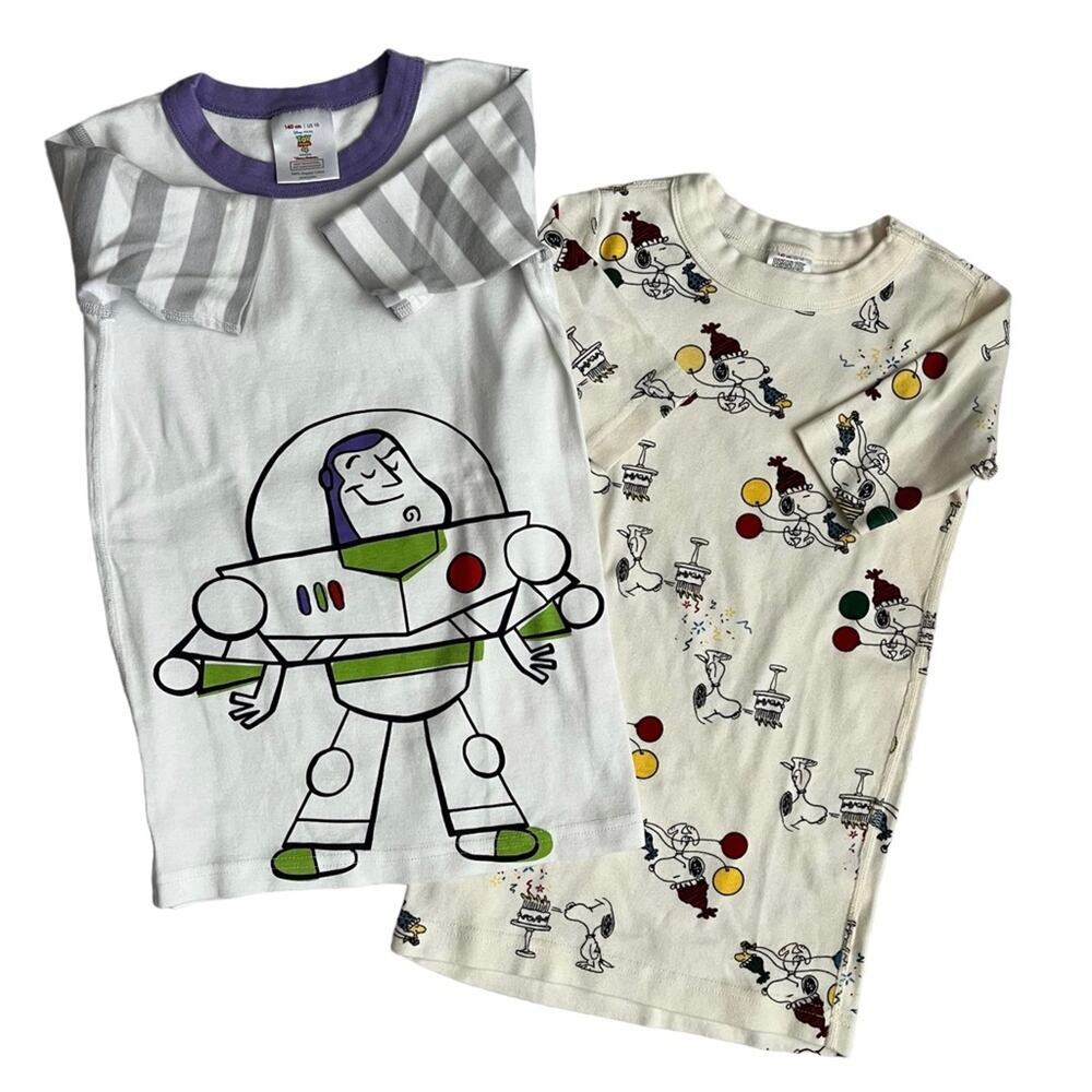 Hanna Andersson Pajama Tops Size 10 Toy Story And Snoopy Organic Cotton
